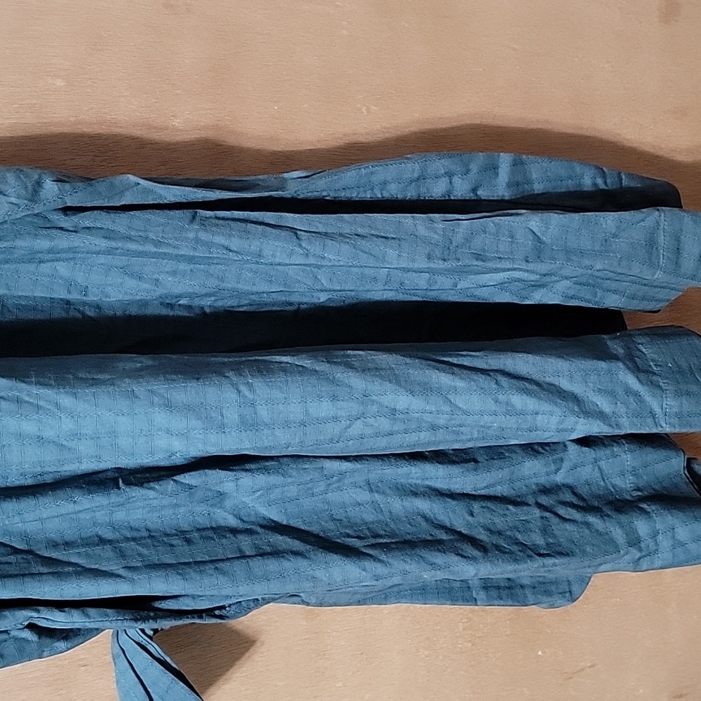 Nwt Universal Thread Dress Teal Wrap Top Full Skirt V Neck Textured - Picture 8 of 12